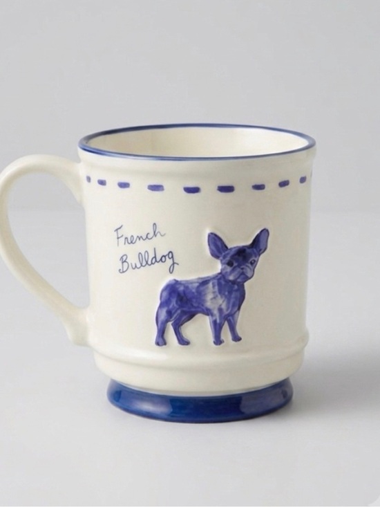 Other - French Bulldog Coffee Tea Ceramic Mug in Blue and Cream Frenchie 💙
